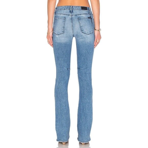 NWT RtA med. wash mid rise distressed flare jeans - Picture 8 of 15